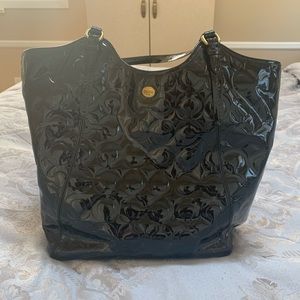 Patent Leather Coach Tote and Wristlet